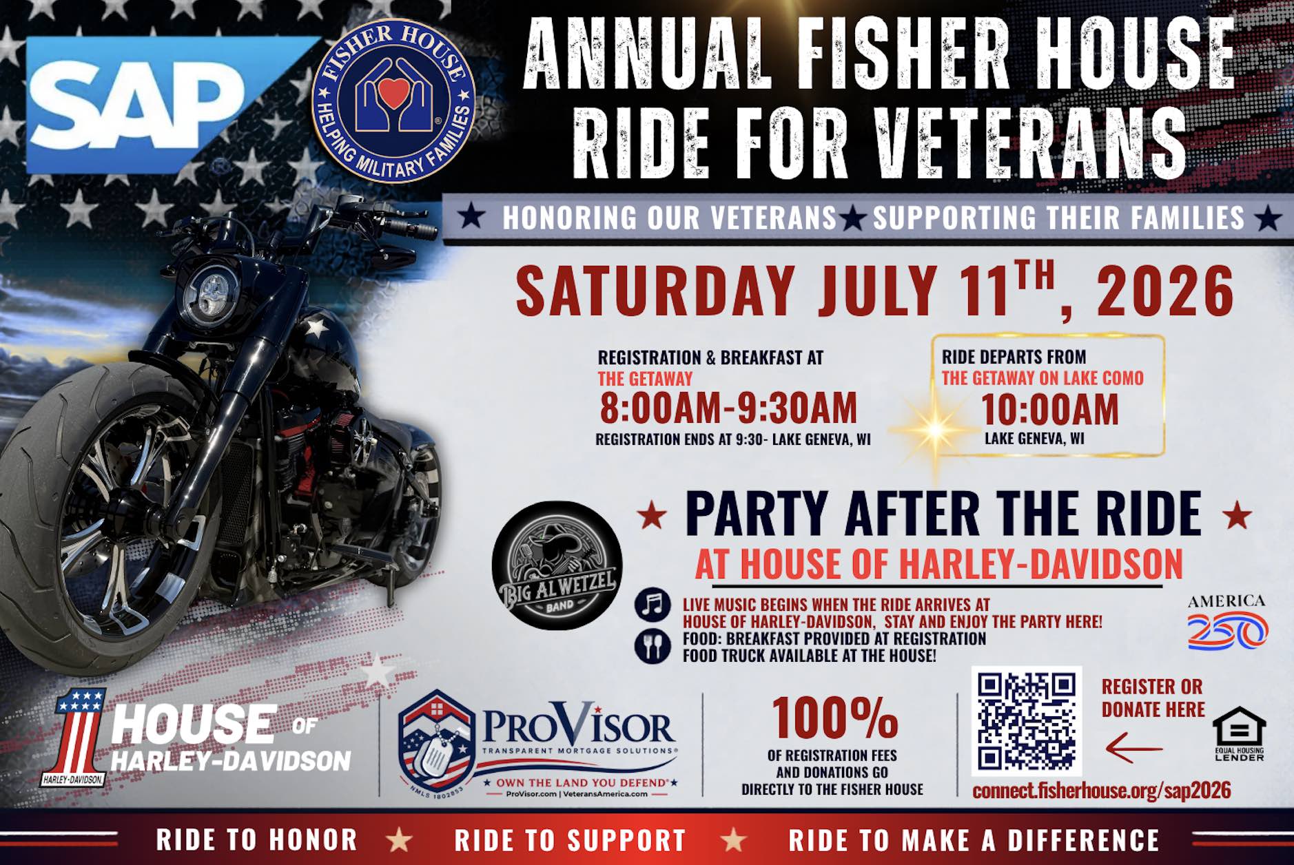 2026 Fisher House Ride for Veterans on July 11